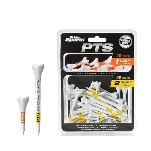 Pride Professional Tee System for Golf | Golf Accessories Pride Professional Tee System Plastic Golf Tees (Pack of 50), 40 Count 2-3/4-Inch + 10 Count 1-1/2-Inch