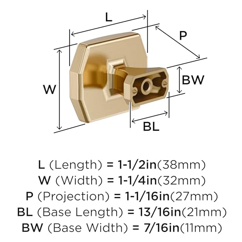 Amerock Bellamy 1-1/2 inch (38mm) Length Golden Champagne Cabinet Knob, BP36687BBZ by Amerock - Image 5