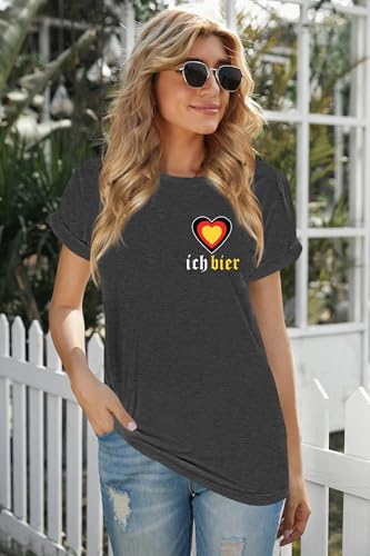 Oktoberfest Shirts Womens Ich Heart Bier Shirt German Oktoberfest Short Sleeve Tops4