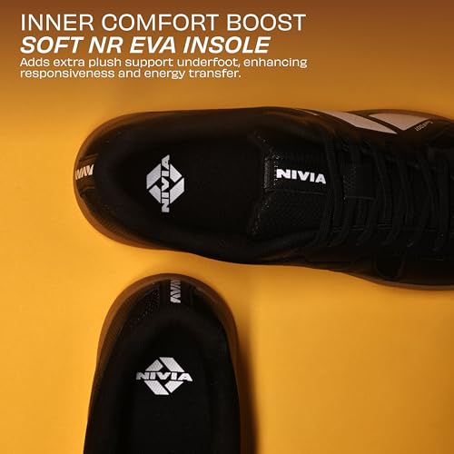 Image of Nivia Mid Court Badminton Shoes for Men, Flexipro Sole Technology & Dual-Layer Foam Cushioning, Designed for Badminton, Volleyball, Squash, Table Tennis, Pickleball