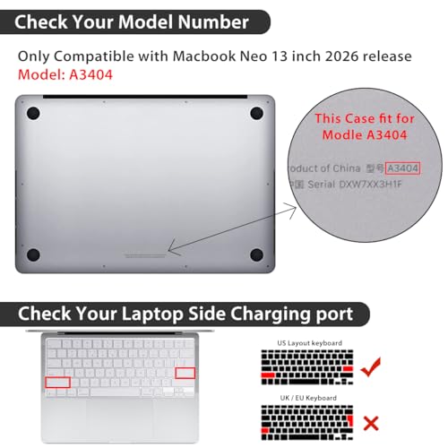 Carcasa MacBook Neo 13 A3404 con protector de pantalla teclado y webcam 2