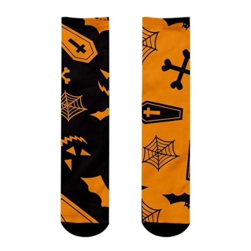 Halloween Socks for Women Girls Novelty Pumpkin Ghost Cat Print Crew Socks - image 4