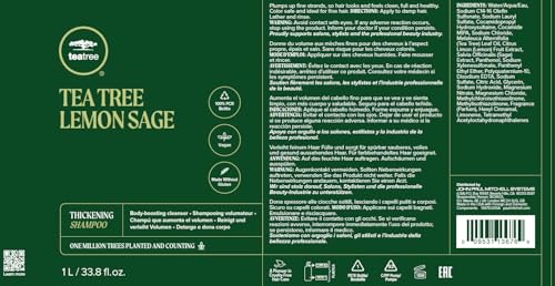 Tea Tree 0009531115849 Lemon Sage Thickening Shampoo, Builds Body + Boosts Volume, For Fine Hair thumb #7