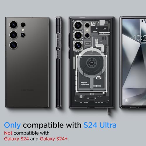 Spigen Ultra Hybrid OneTap Metal Ring MagFit for Samsung Galaxy S24 Ultra Case, Galaxy S24 Ultra Back Cover (2024) - TPU+Poly Carbonate｜Zero One