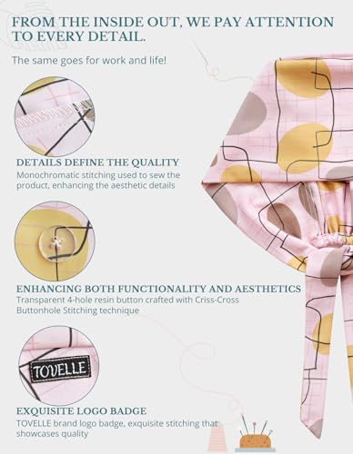 Image of Scrub Caps for Women with Buttons, Classic Surgical Caps