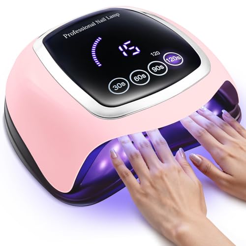 Image of UV Nail Lamp, 180W LED Nail Dryer for Gel Polish, Touch Screen, 42 Beads
