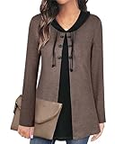 SIHSEBE Pullover Damen Tunika Langarm Elegant Pullover Damen Winter Warm Hoodie Longform A-Linie Tunika Damen Business Schick Oversize Hoodie Damen Formelle Verspielte Weihnachts Hoodie Black (M)