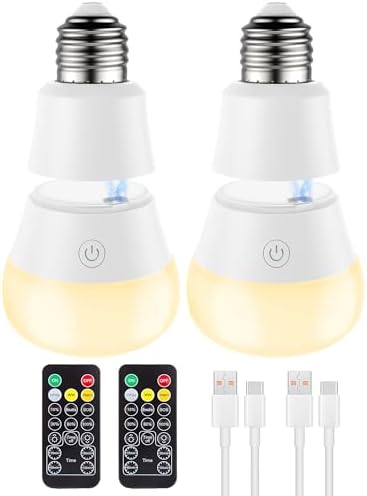 Ampoule LED E27 Rechargeable Pinrutar Avec Télécommande - RGB, 12 Couleurs, Minuterie