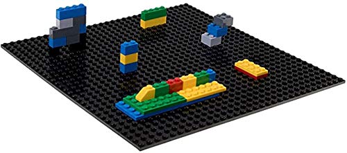 GulfDealzClassic Baseplates Compatible With All Brick Brands For Children, Count Of 1 Baseplate, 25.4 cm * 25.4 cm - Black