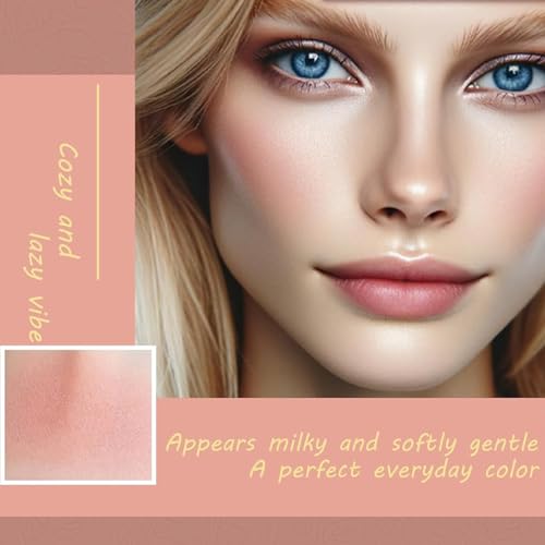 Face Blush Palette - 3 Shades Matte Blushers with Brush for Cheeks/Highlighter Contour Palette Blush Powder, Non-Greasy Face Blusher for Women Natural Look (02, Pack of 1) - Image 4