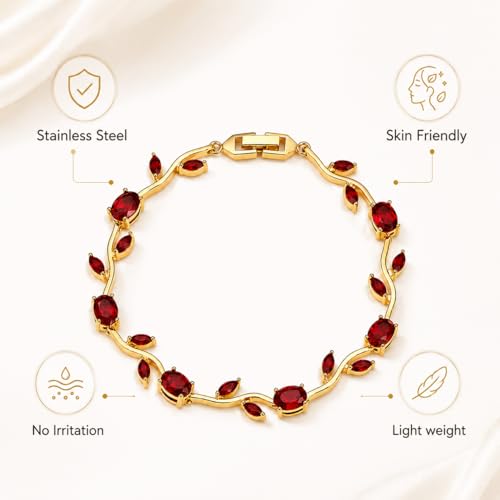 Image of Shining Diva Fashion Tulip Bracelet for Women, Floral Crystal, Anti Tarnish Jewellery Stylish Bracelet Gifts for Girls