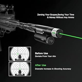 KinZon Mirino Laser Professionale Verde - Compatibile con Calibri da .17 a .78 & 12GA | Kit di Allineamento ad Alta Precisione per Fucili, Pistole e Airsoft | Regolazione Ottica Senza Sparo