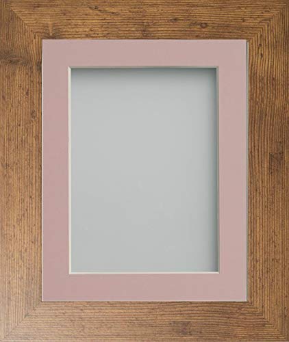 Frame Company Watson Range Rustic A2 Picture Photo Frame with Pink Mount for Image A3 *Choice of Sizes* Fitted with Perspex