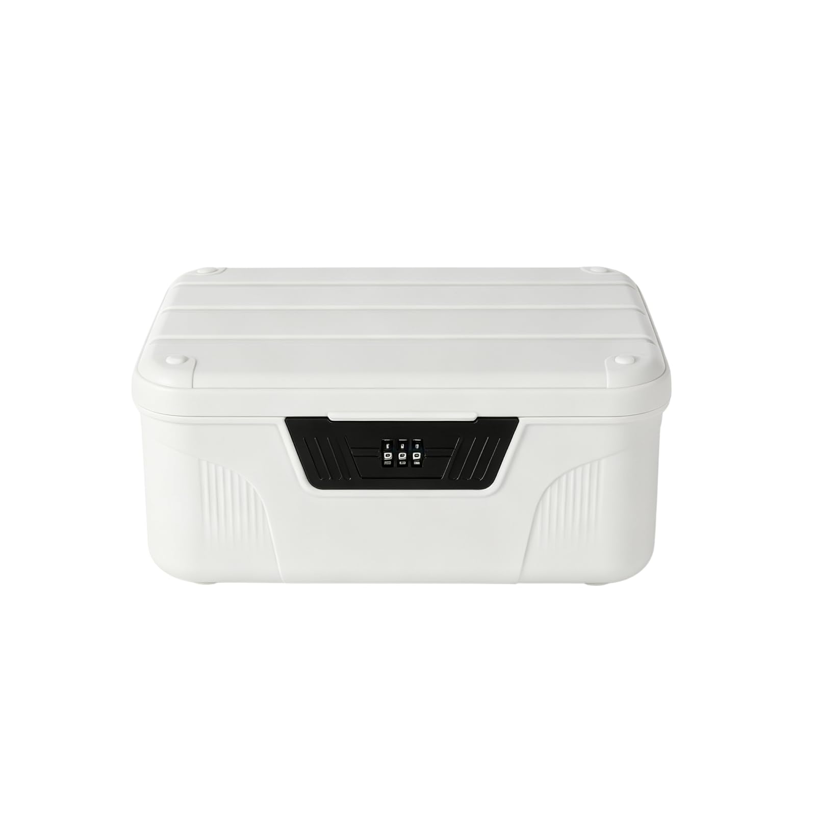 ANMOO Lockable Storage Box, Plastic Stash Box with Combination Lock,White