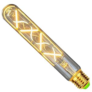 TIANFAN Led-lampen Vintage gloeilamp T28 Reageerbuis 4W Zigzag Led-filament 185 mm Dimbaar 220 / 240V E27 Edison-lamp Decoratieve gloeilamp Helder