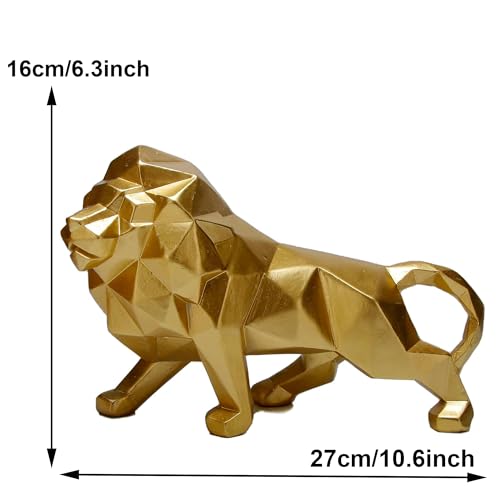 Escultura León Dorado Abstracta Geométrica para Decoración miniatura 3