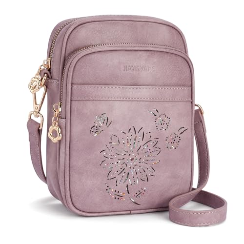 Image of Small Crossbody Bags for Women, RFID Phone Purse with Card Slots, Triple Compartments Lightweight Shoulder Bag