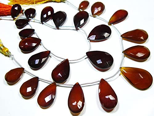 Hessonite Chalcedony fil de briolettes facettées 13x10 23x16mm