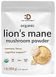 DEAL SUPPLEMENT Organic Lions Mane Mushroom Powder Supplement, 1,500mg Per Serving, 1lb – Active Fruiting Body & Mycelium Extract – Natural Brain Nootropic & Immune System Booster – Non-GMO