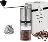 Lasting Coffee Manual Coffee Grinder with Stainless Steel Burr | Premium Conical Whole Bean Hand Mill with Adjustable Settings | Portable Hand Crank Grinder