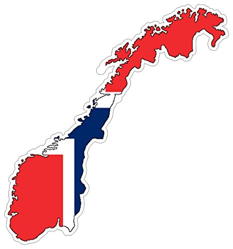 Map Of Norway Flag Self-Adhesive Vinyl Car Sticker
