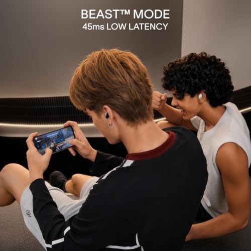 Image of boAt Airdopes Plus 214, Up to 55 Hrs Playtime, Dual Mics with ENx Tech, Sleek Bean Design, 10mm Drivers, Voice Assistant, BEAST Mode, ASAP Charge, IWP Technology TWS Earbuds with mic (Silver Mist)