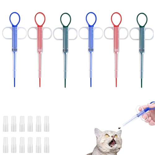 6 Stücke Tabletteneingeber Katze - Einfaches und Sicheres Verabreichen von Tabletten für Katzen und Kleine Haustiere, Tablet Feeder Krankenpflege...
