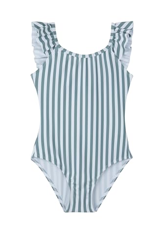 Gottex Kids Ditsy Dream Textured Square Neck Ruffle One Piece Swimsuit Chlorine Resistant and Built-in UPF UV Protection