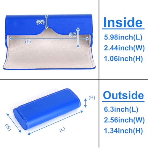Image of RayLove Hard Shell Glasses Case, Lightweight Leather Eyeglass Case, Travel-Friendly Sunglasses Protector for Men & Women
