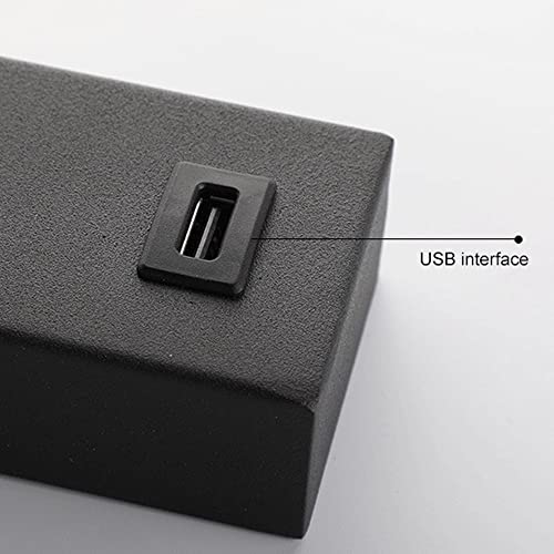 Foco de lectura ajustable blanco 6000K con puerto USB e interruptor para pared 5