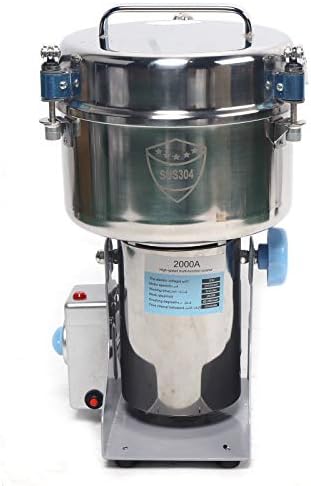 Commercial Electric Peanut Sesame Grinder, 110V 1100W Stainless Steel Grain Mill, High Efficiency 33lb/h Peanut Butter Maker, Dry Spice Grinder for Nuts & Seeds