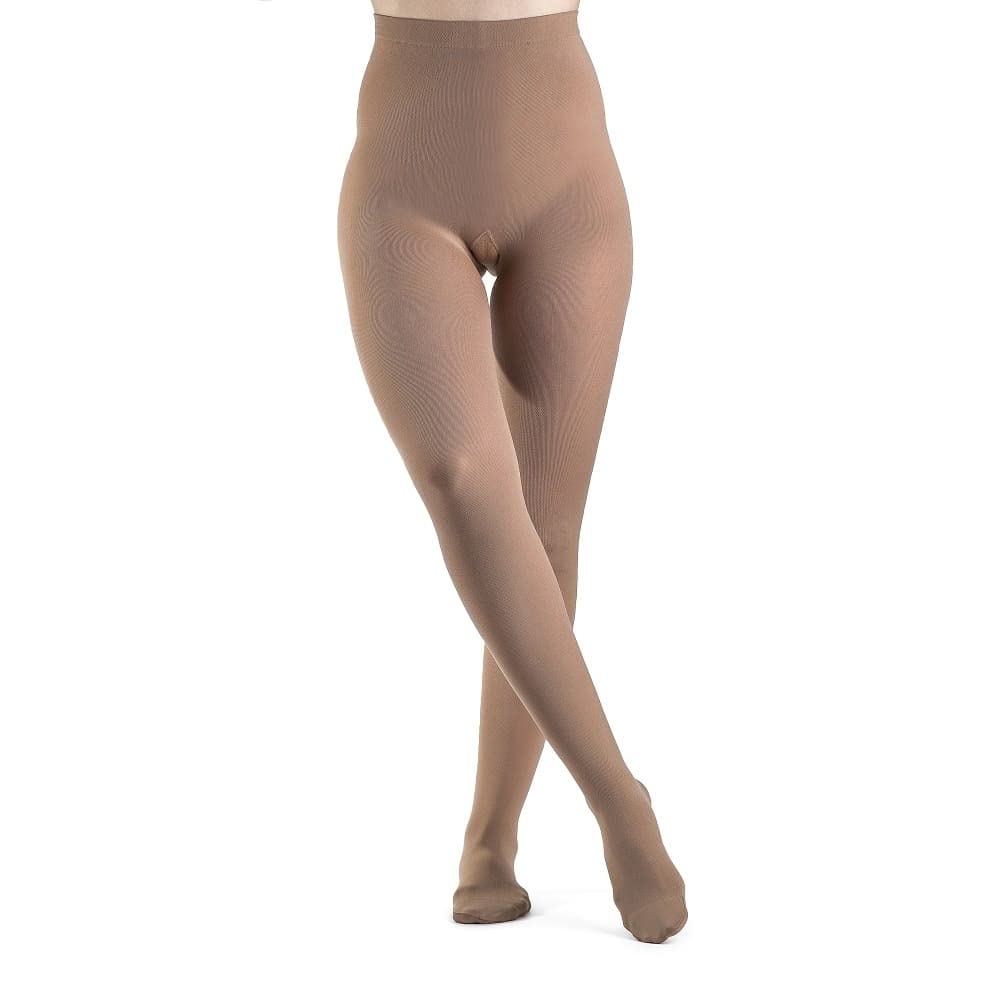 SIGVARIS Women’s Style Soft Opaque 840 Closed Toe Pantyhose 30-40mmHg - Pecan - Medium Short