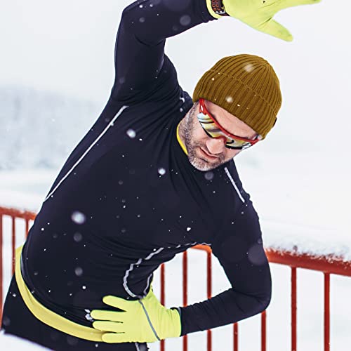 OZERO Knit Beanie Winter Hat, Thermal Thick Polar Fleece Snow Skull Cap for Men and Women, Brown, One size