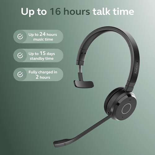 Jabra Evolve 65 TE (Third Edition) Wireless Teams Headset with Mic, Black - image 5