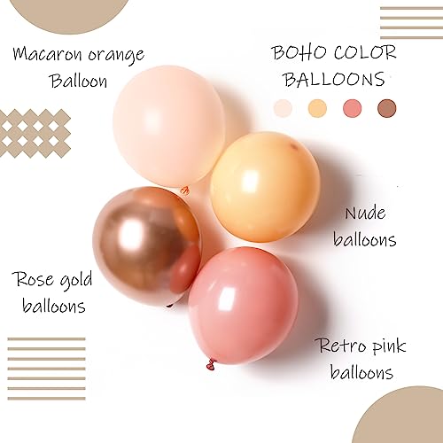 Rubfac Dusty Pink Boho Blush Balloons Arch Garland Kit, 138Pcs Metallic Rose Gold Retro Pink Nude Balloons Garland For Baby Shower, Engagement And Gender Reveal Party Decorations #TOP2