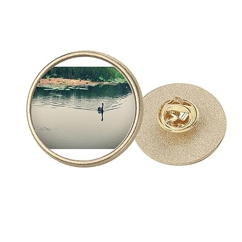 Broche ronde en métal doré Ducks Lake M photo accessoires décors