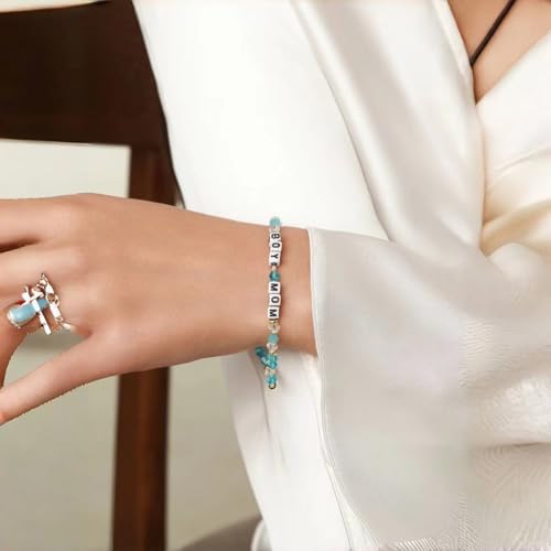 BoyMom Bracelet Beaded MomGifts for New BoyMom Mama Beads Bracelet3
