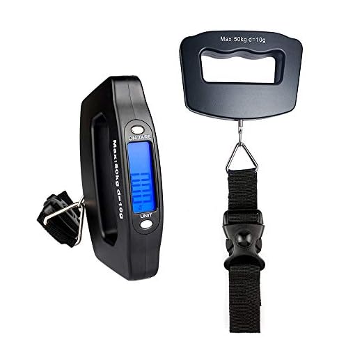 YAGSUW Handheld Digital Luggage Scale with Grip for Travel Portable Electronic Weighing Suitcase and Bag 110Lb/50kg Black