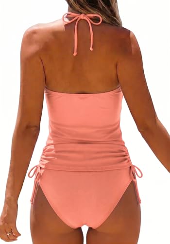 Image of Womens Two-Piece Tankini Set Cow Skull with Leopard Print Sets Swimwear Tankini Top Sets Swimwear