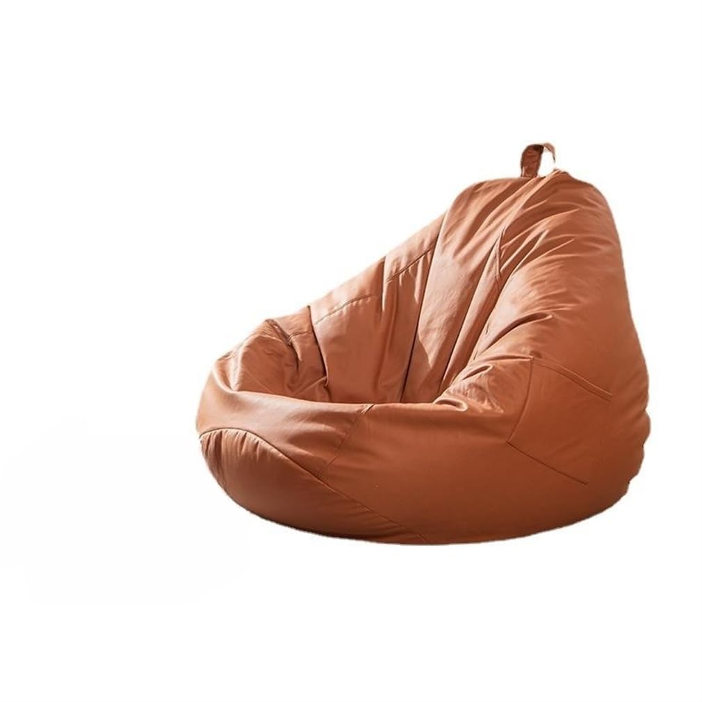 KOAIEZ Faux Leather Bean Bag Replacement Covers, Seating Bean Bag Cover for Bedroom Living Rooms, Technical Fabric Resistant To Abrasion, for Adult Teen (No Filler),Coffee,M