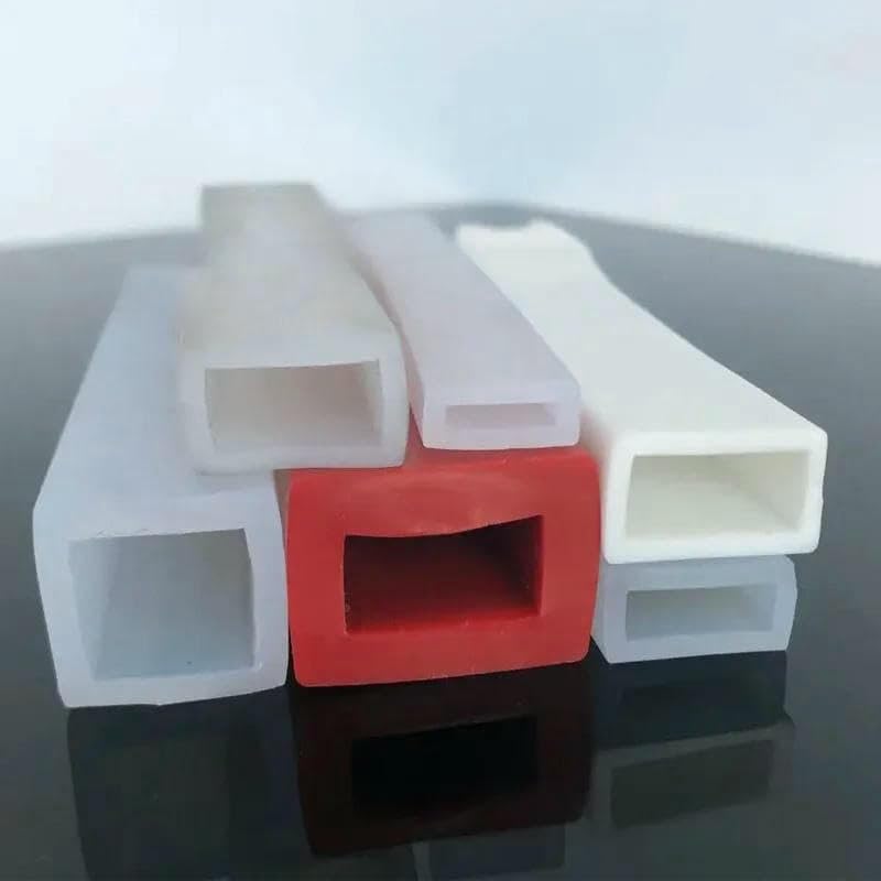 Manguito de tubo cuadrado de silicona rojo/negro/B/azul/transparente, resistente a altas temperaturas, tira de sellado rectangular, carcasa protectora de 80 a 1 m
