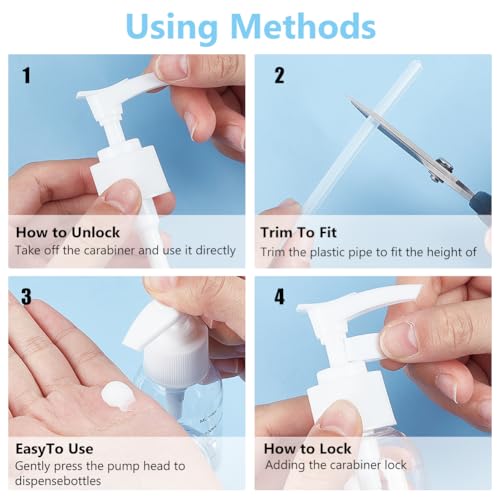 BENECREAT 12 Pack Plastic Replacement Pumps, 24-410 THREAD/NECK Locking White Dispenser, Lotion, Soap, Shampoo, Kitchen & Bathroom - Image 3