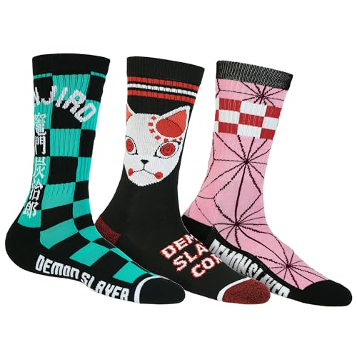 Chaussettes Demon Slayer lot de 3 paires, le cadeau parfait pour les fans du manga