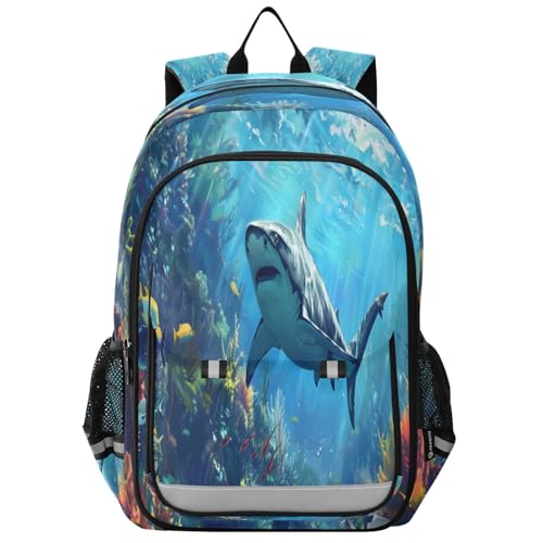 Sac à dos ordinateur requin pour le lycee et les voyages