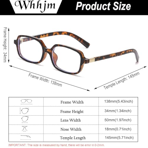 Image of Square Blue Light Blocking Glasses Retro Rectangle Glasses for Women Men Small Fashion Vintage Eyeglasses (Tortoise)
