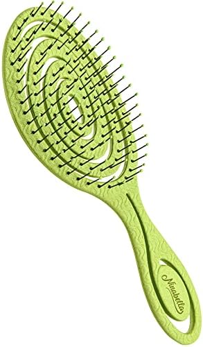Ninabella Organic Detangle Hair Brush for Women, Men & Children - Does not Pull the Hair - Hair Straightening Brushes for Curly, Straight & Wet Hair - Unique Spiral Hairbrush - pink