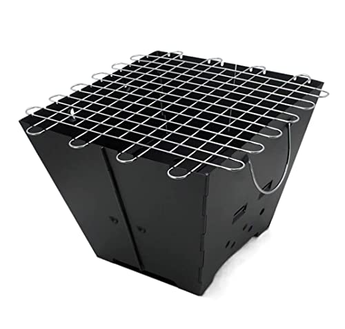 MCLIUJIA Barbacoa de carbón vegetal cuadrada plegable para exteriores, compacta, ligera, barbacoa, cena de fiesta, barbacoa de carbón vegetal