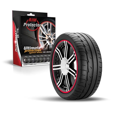 Rim Protector Kit RED for Car Wheels – Alloy Wheel Guard Strip Kit Fits up to 21