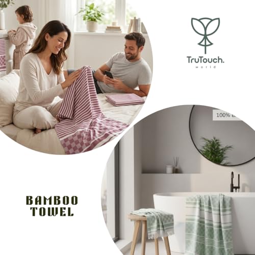 Image of 100% Bamboo Towels, Bamboo Towels for Bath, Towels for Bath Men - Ultra Soft, Lightweight, Quick Dry, Super Absorbent, Eco-Friendly Bath Towel (64x168 cm)(Maroon)