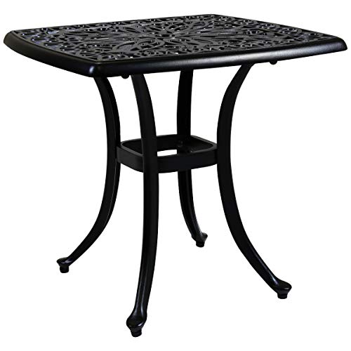 CHARLES BENTLEY Cast Aluminium Black Side Table Patio Poolside Garden Furniture